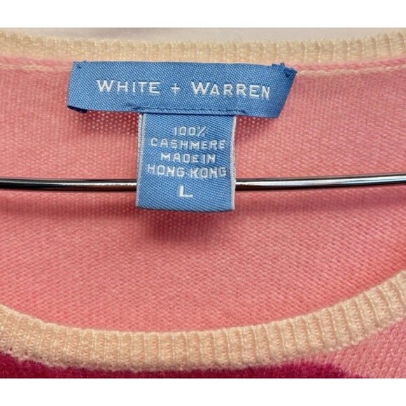 White + Warren Cashmere Pink and Orange Wave Sweater - excellent condition - Picture 2 of 4